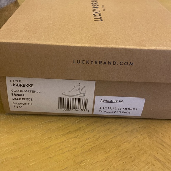 Lucky Brand Brekke Bootie in Brindle Oiled Suede. New in box - Picture 2 of 6